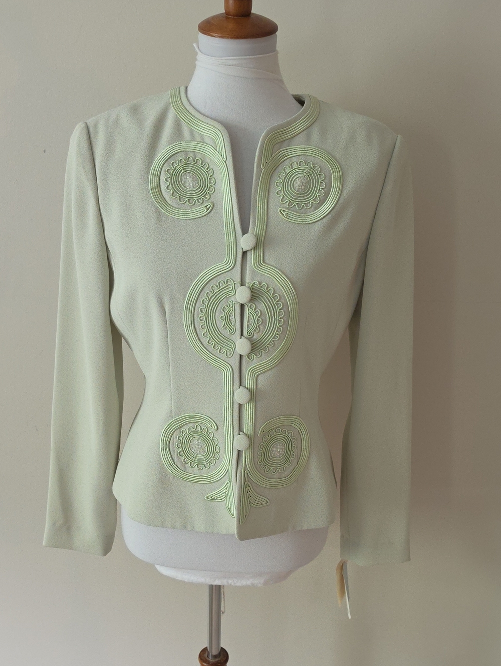 Adrianna Papell Tailored Light Green Embroidered Women's Jacket Brand New